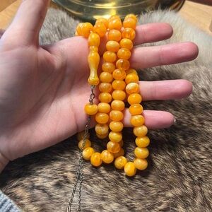 Faux amber Tasbih rosary/prayer beads